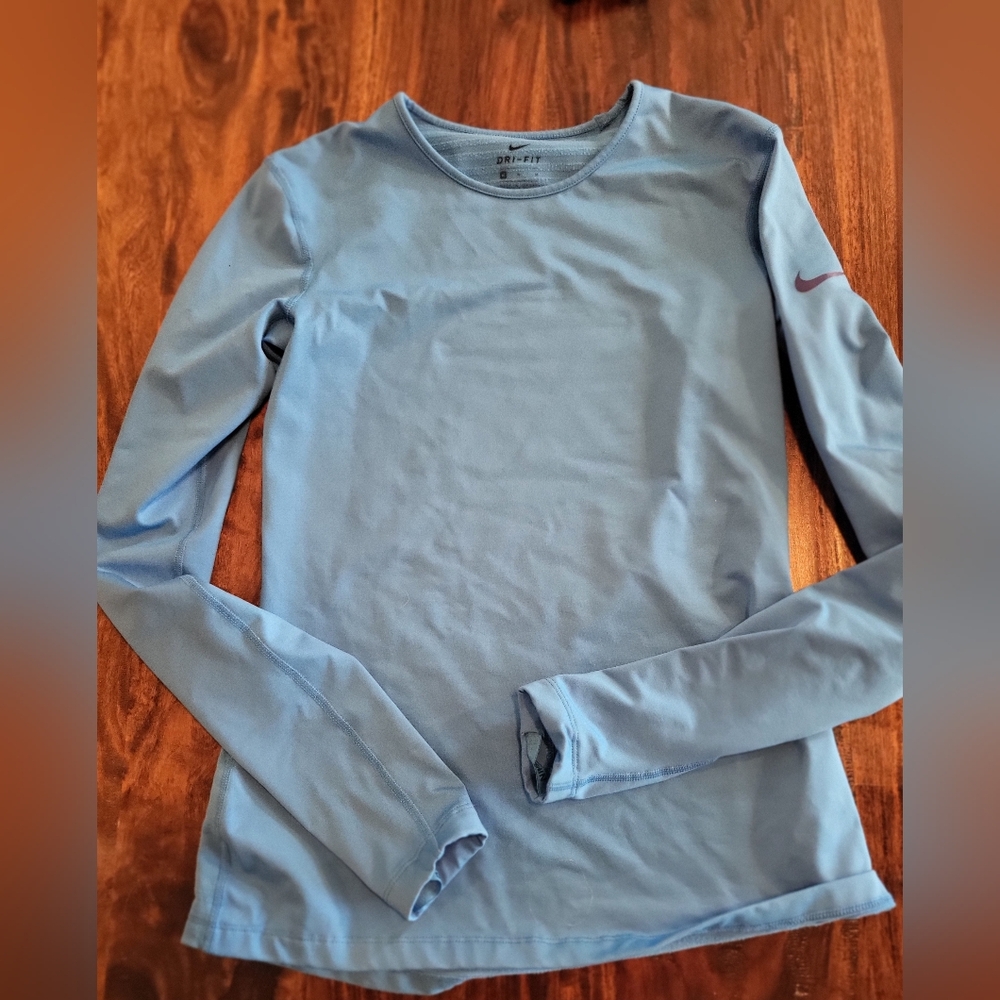Nike Dri-FIT Blue Long Sleeve Athletic Shirt Women's Sz M Exc Cond